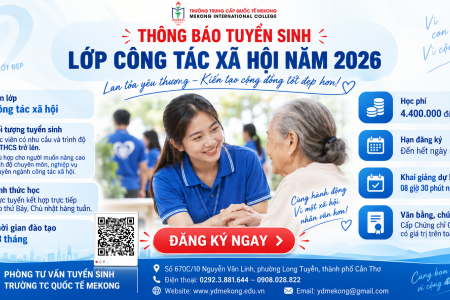 THÔNG BÁO CHIÊU SINH LỚP CÔNG TÁC XÃ HỘI NĂM 2026