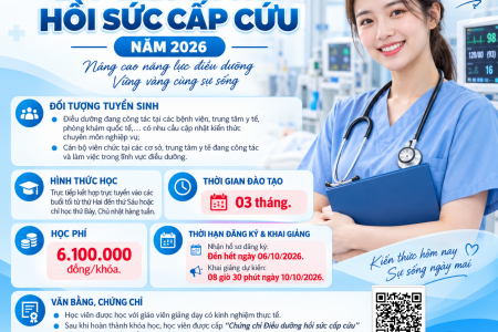 THÔNG BÁO CHIÊU SINH LỚP ĐIỀU DƯỠNG HỒI SỨC CẤP CỨU NĂM 2026
