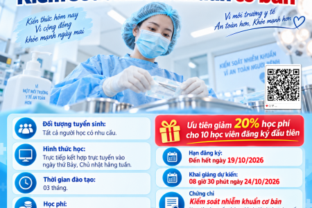 THÔNG BÁO CHIÊU SINH LỚP KIỂM SOÁT NHIỄM KHUẨN CƠ BẢN NĂM 2026