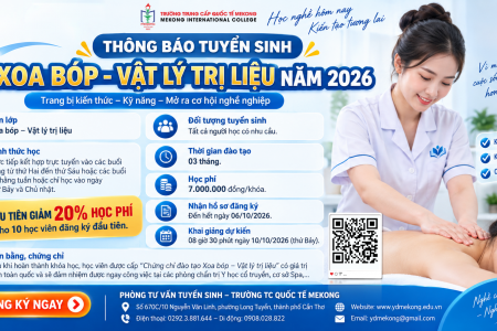 THÔNG BÁO CHIÊU SINH LỚP XOA BÓP - VẬT LÝ TRỊ LIỆU NĂM 2026
