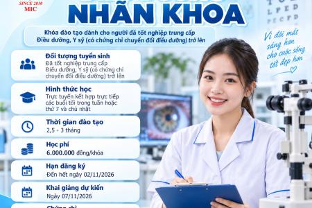 TUYỂN SINH LỚP ĐIỀU DƯỠNG NHÃN KHOA - NĂM 2026